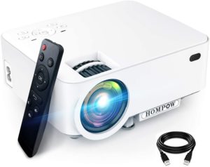 Mini Projector HOMPOW 5500L- best iPhone projector for bedroom