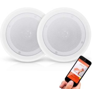 The best ceiling mount bluetooth speakers: Pyle Pair 8” Mount In-wall Bluetooth Flush  In-ceiling Universal Home Speaker System - 2-Way